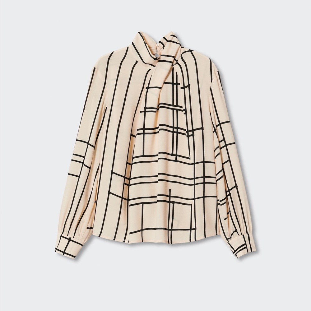 NWT Mango Geometric Print Blouse
